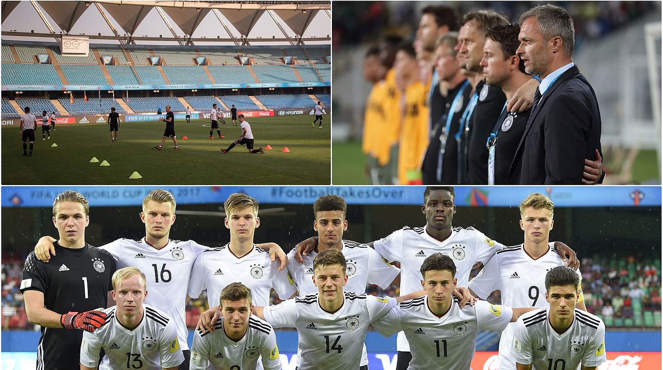 "Ins WM-Viertelfinale einziehen": Die deutsche U 17 muss dafür Kolumbien ausschalten © FIFA/Getty Images/Collage DFB