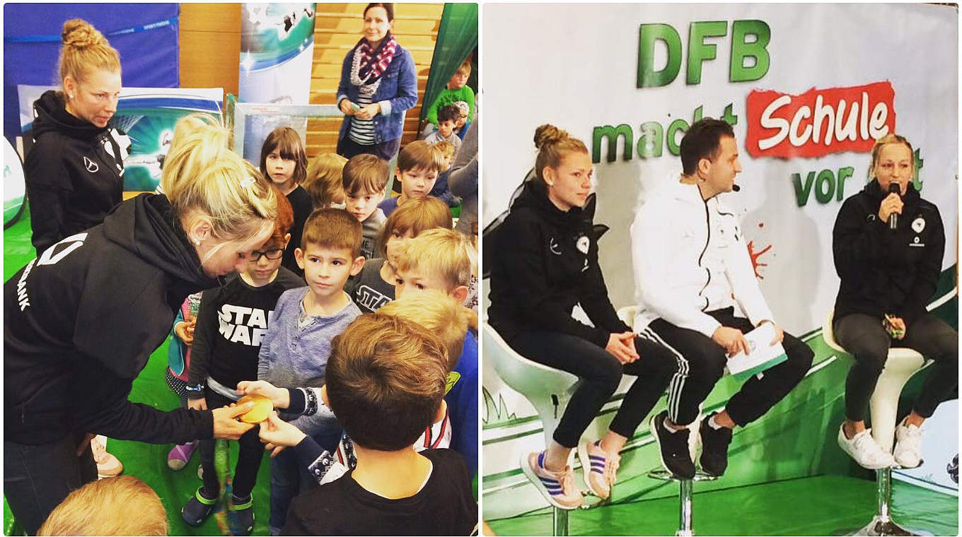 250 Mainzer Schulkinder freuten sich über den Besuch der Nationalspielerinnen © DFB