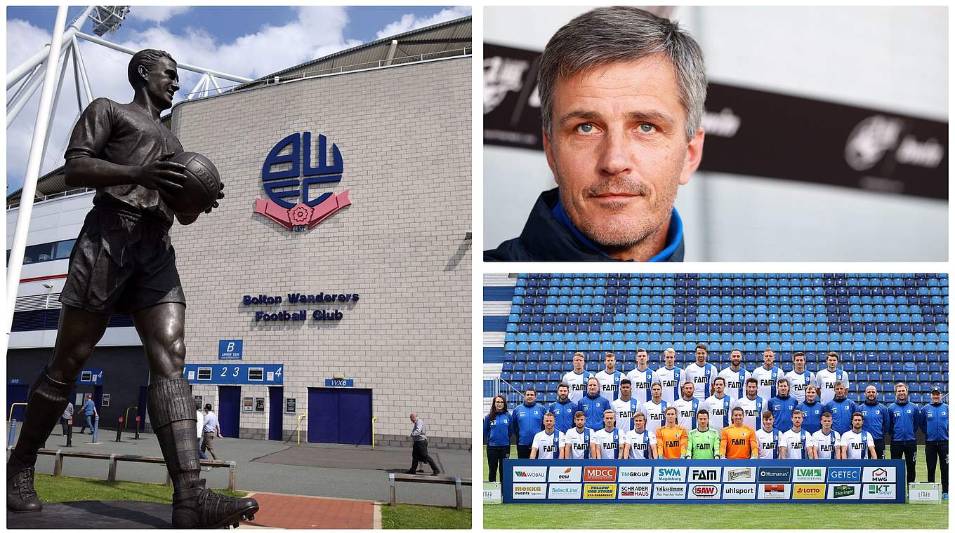 Gastiert in der Winterpause bei den Bolton Wanderers: Jens Härtel mit Magdeburg © Getty Images/Collage DFB