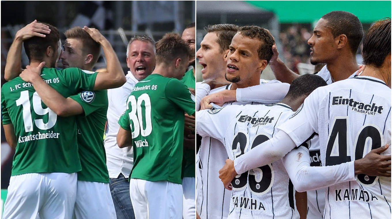 Fußballfest vor ausverkauftem Haus: Schweinfurt empfängt Vorjahresfinalist Frankfurt © Getty Images/Collage DFB