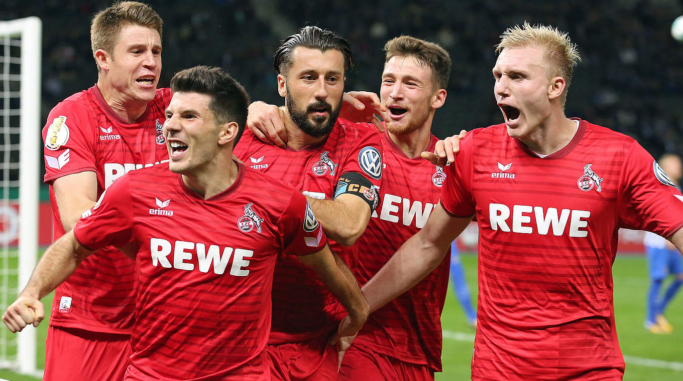 Jubel beim FC: Torschütze Dominic Maroh (M.) und Co. feiern in Berlin © 2017 Getty Images