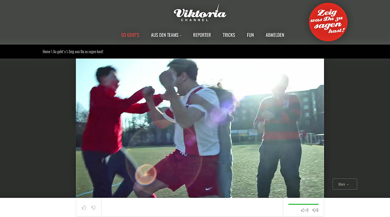 Gespielt, gejubelt, Beitrag hochgeladen: Video-Blog des SV Rot-Weiß Viktoria Mitte © Screenshot