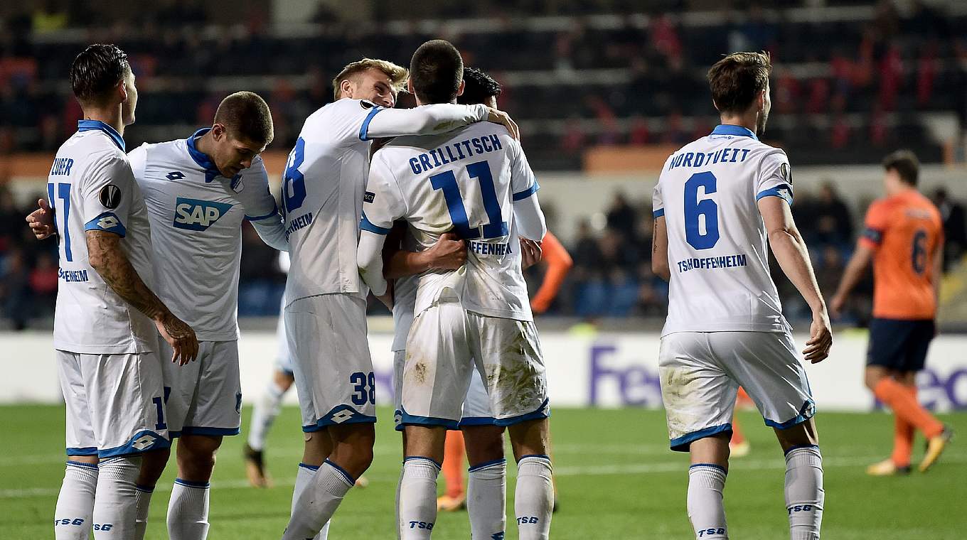 TSG celebrate their opener, but conceded a late equaliser in Istanbul.  © This content is subject to copyright.
