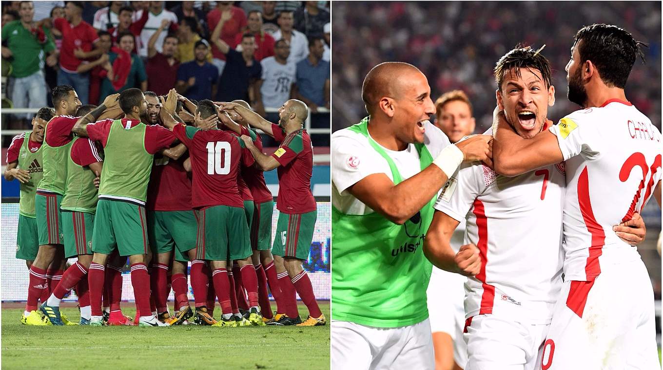 Sichern sich die letzten beiden afrikanischen WM-Plätze: Marokko und Tunesien © AFP/Getty Images/Collage DFB