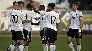 Deutschlands U 19-Junioren haben im Rahmen ihres Herbsttrainingslagers auf Zypern gegen die Gastgeber 3:0 (0:0) gewonnen © 2017 Getty Images