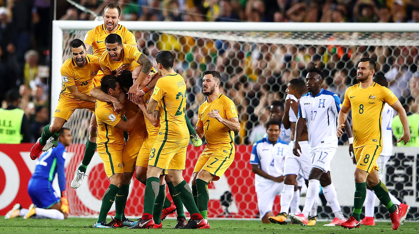 Grenzenloser Jubel in Australien: Die "Socceroos" fahren zum fünften Mal zur WM © 2017 Getty Images