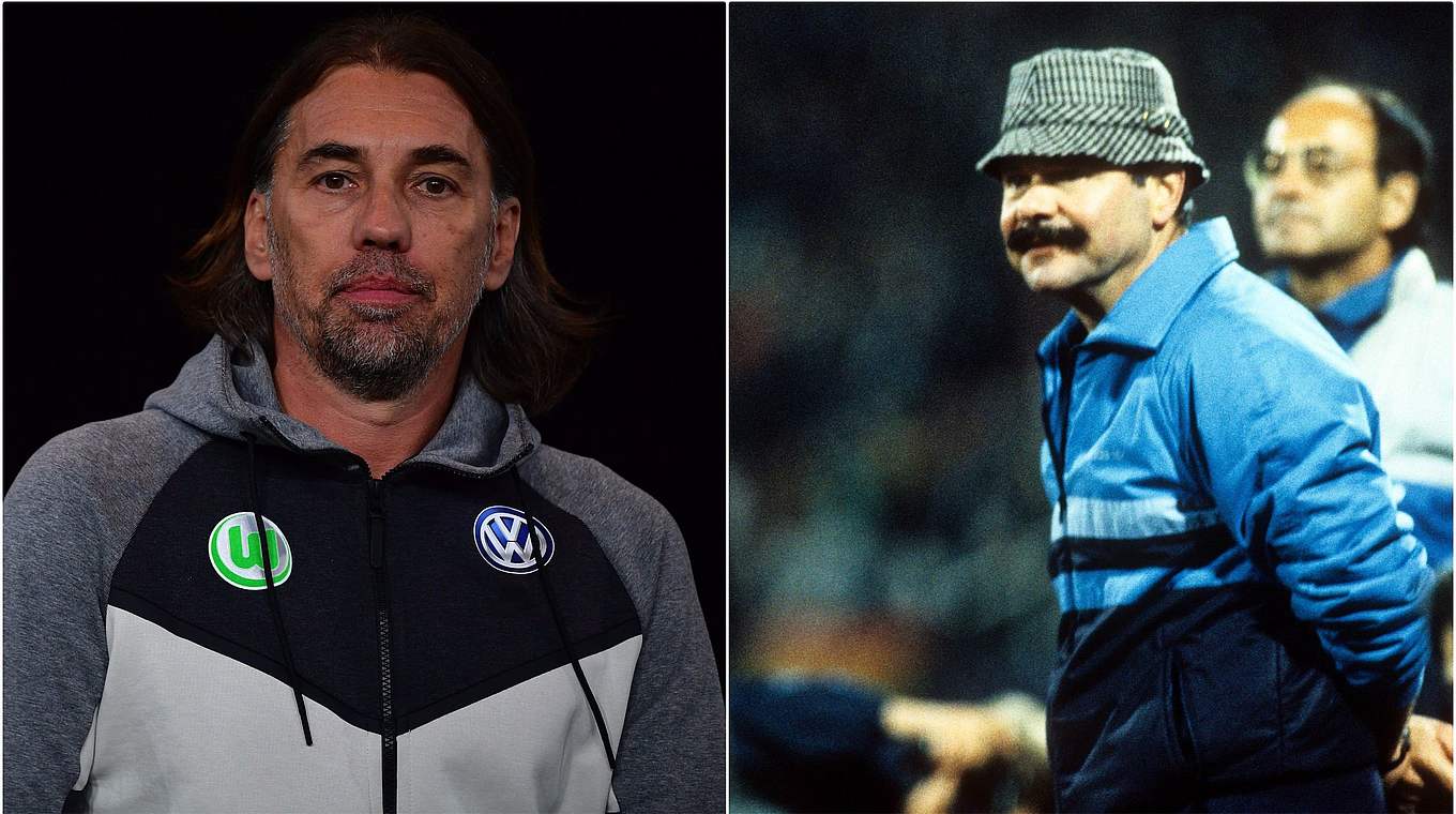 Remiskönige: Wolfsburgs Martin Schmidt (l.) und Klaus Schlappner © Getty Images/imago/Collage DFB