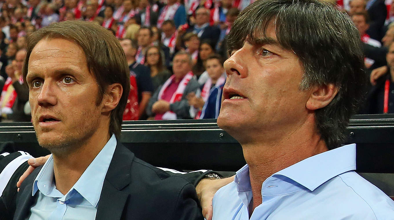 Schneider (l.) über seine Arbeit mit Löw: "Wir denken sehr ähnlich über Fußball" © 2014 Getty Images