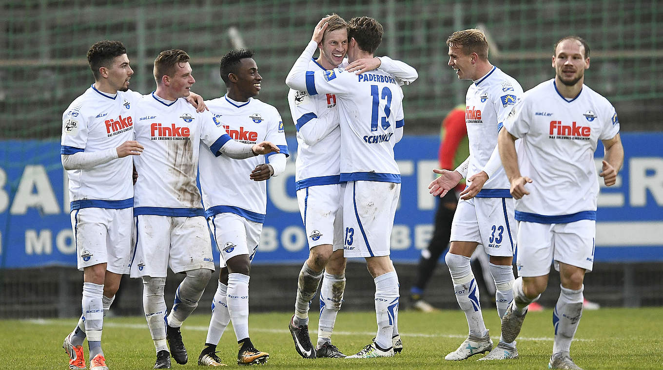 Vorfreude aufs DFB-Pokalachtelfinale gegen Ingolstadt: der Drittligist Paderborn © 2017 Getty Images