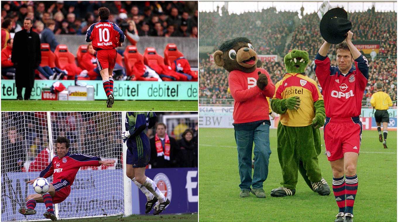 Bestreitet 2000 sein letztes Bundesligaspiel in Stuttgart: Lothar Matthäus © imago/Collage DFB