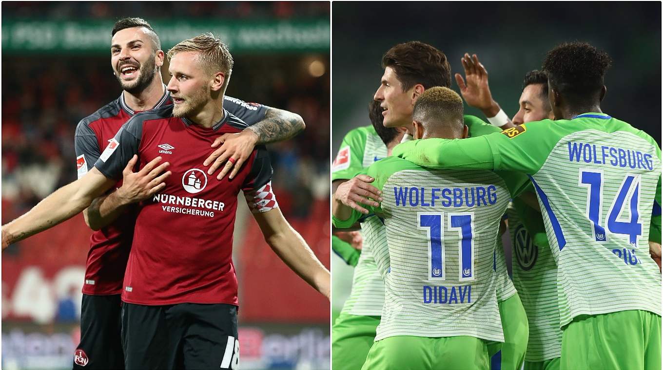 Zweitligist gegen Erstligist: der 1. FC Nürnberg empfängt den VfL Wolfsburg © Getty Images/Collage DFB