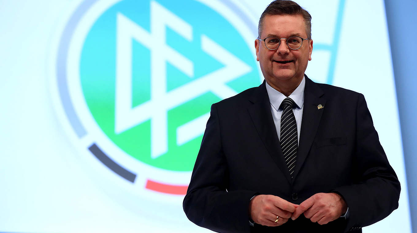 DFB-Präsident Grindel: "Der Commerzbank liegt die Nachwuchsförderung am Herzen" © 2017 Getty Images