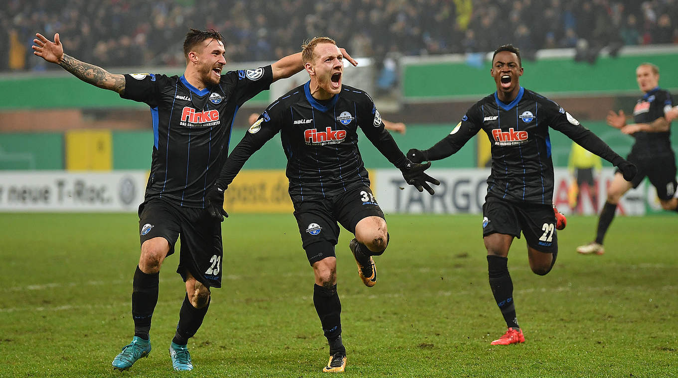 Erstmals unter den letzten Acht im Pokal: der SC Paderborn © 2017 Getty Images