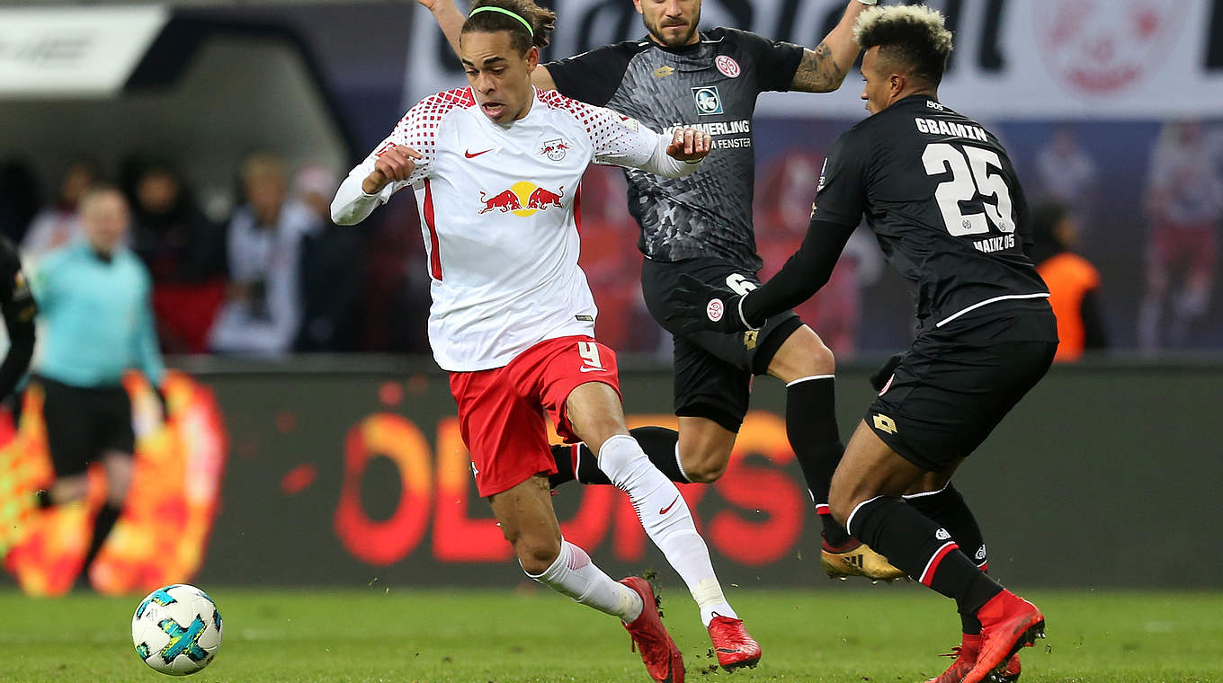 Auch in der Bundesliga Stammspieler bei RB Leipzig: Yussuf Poulsen (l.) © 2017 Getty Images