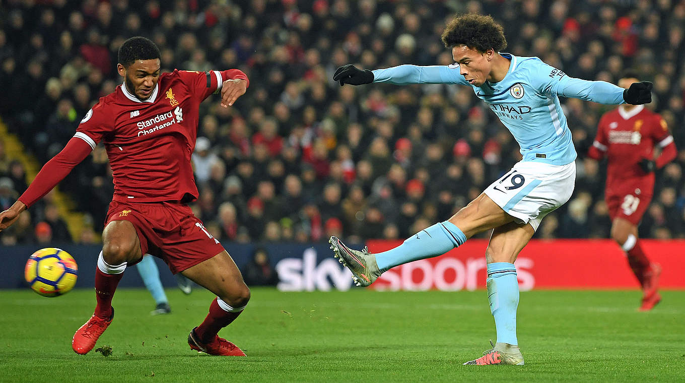 Der Ausgleichstreffer in Halbzeit eins: Nationalspieler Leroy Sanè (r.) zieht ab © GettyImages