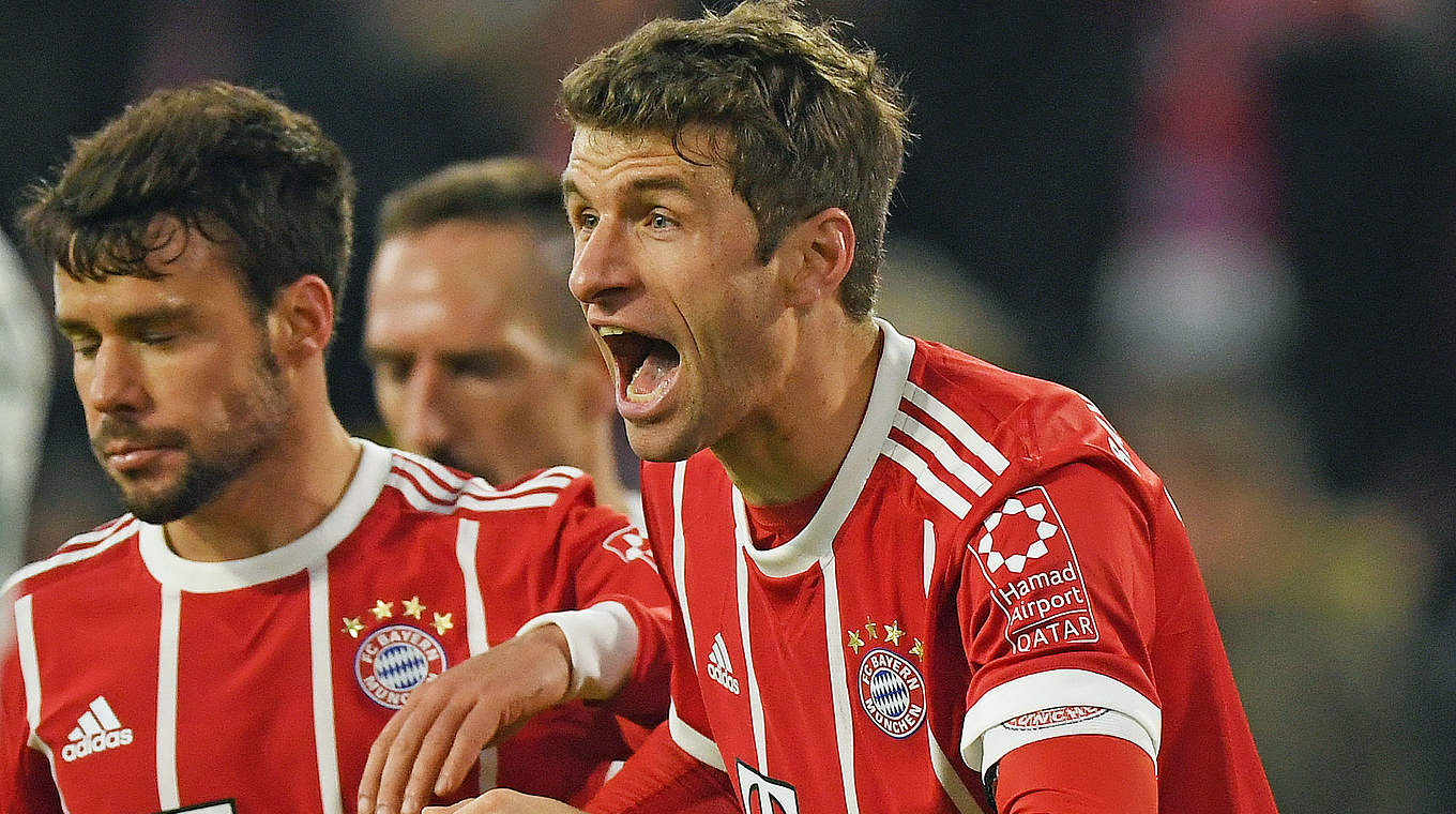 Thomas Müller enters the Bundesliga 100 goal club.  © 2018 Getty Images