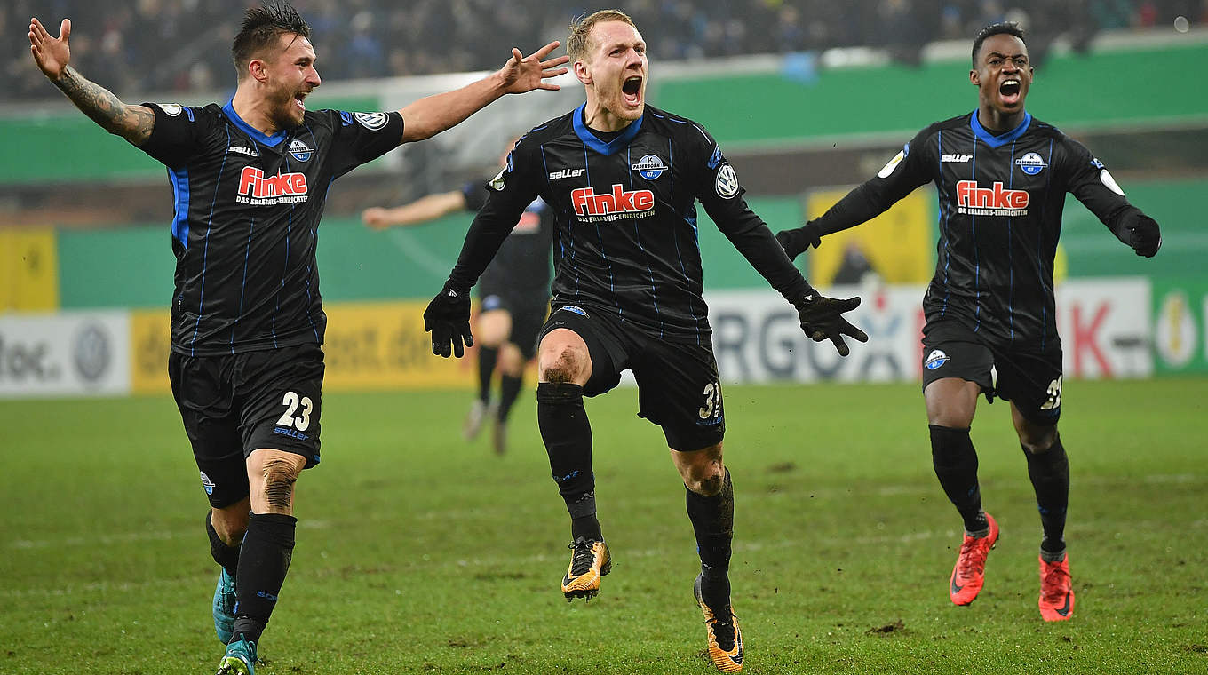 Losglück bis zum Achtelfinale: Der SC Paderborn hat drei Zweitligisten ausgeschaltet © 2017 Getty Images