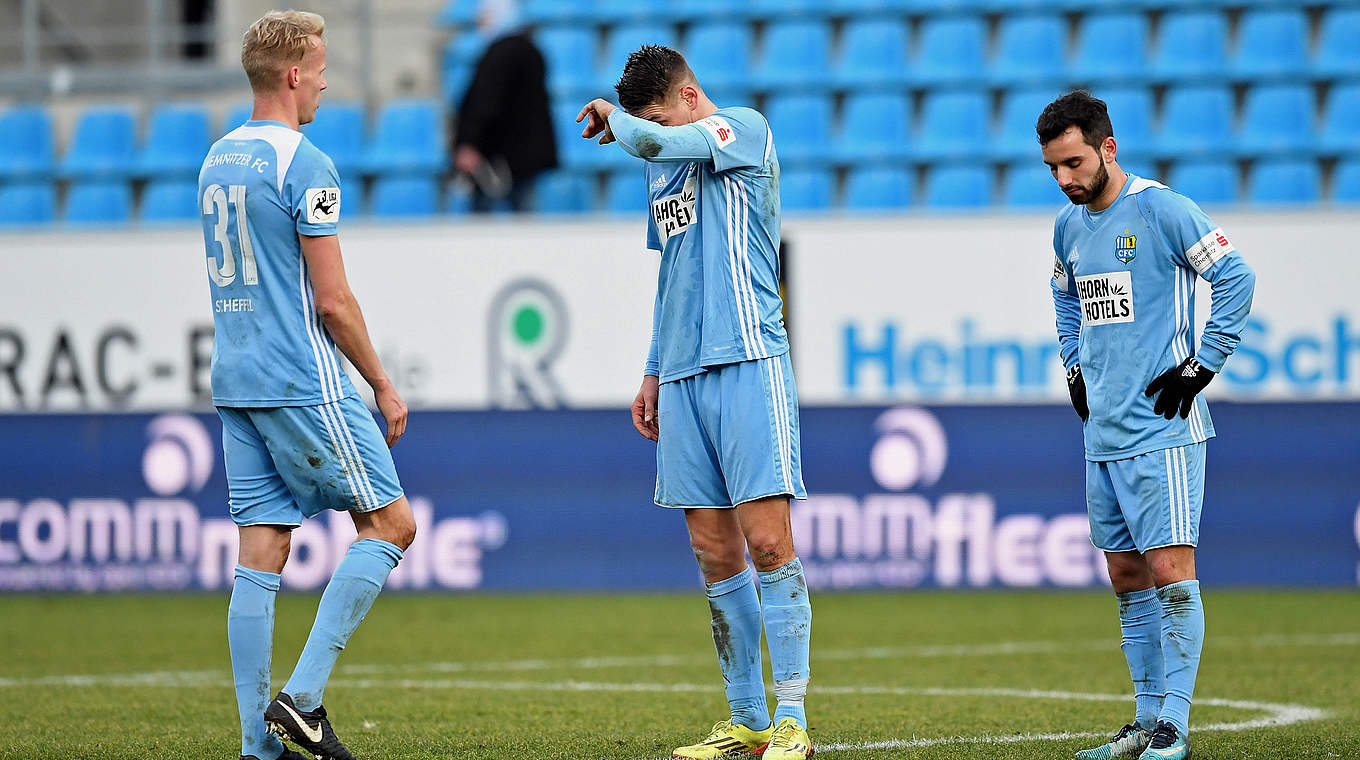 Hängende Köpfe beim Chemnitzer FC: Nach acht Spiele in Folge droht Negativrekord © 2018 Getty Images