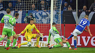 Scorer of the game's only goal: Schalke's Guido Burgstaller © 2018 Getty Images