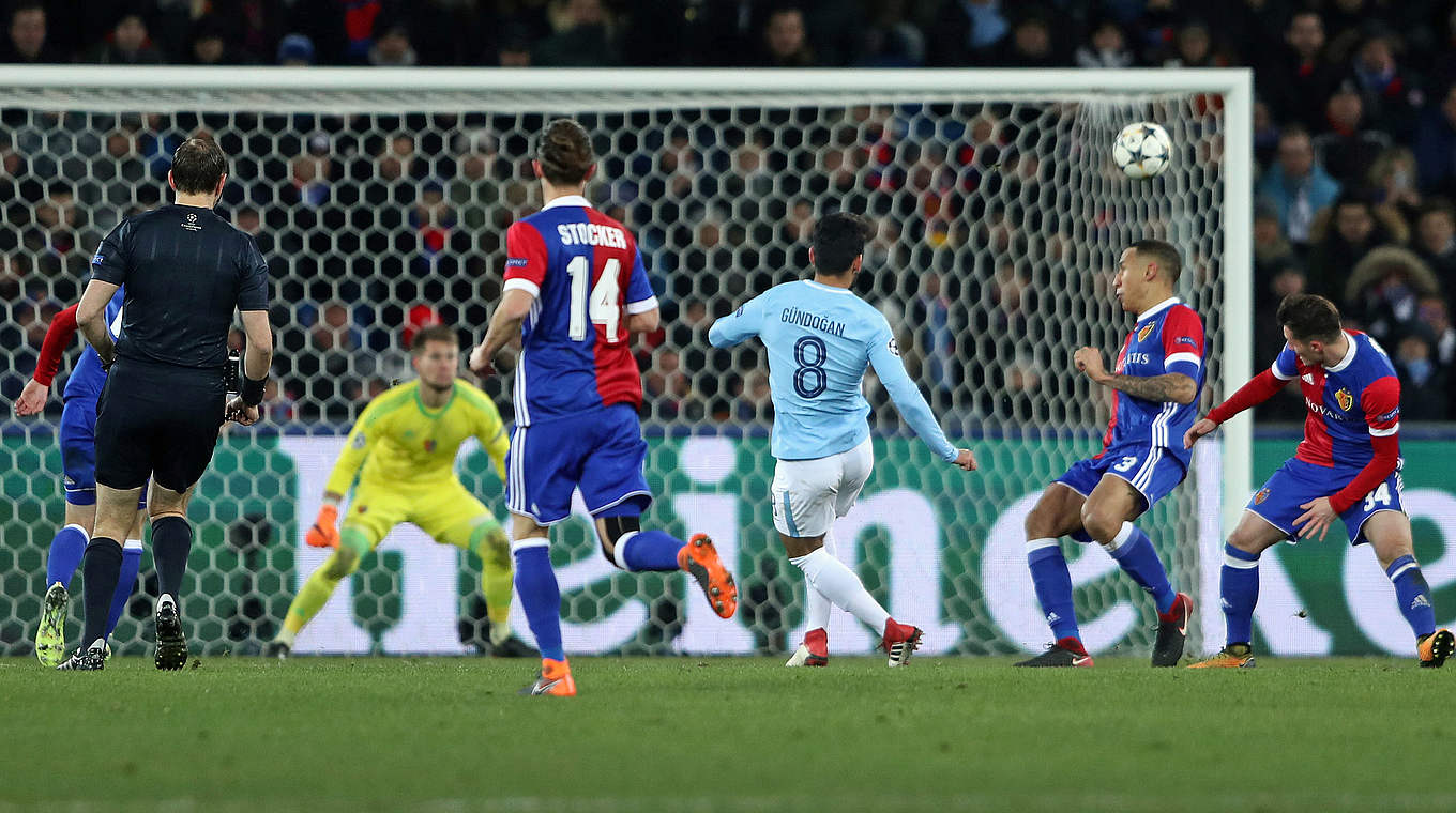 Gündogan fires home in Basel. © 2018 Getty Images