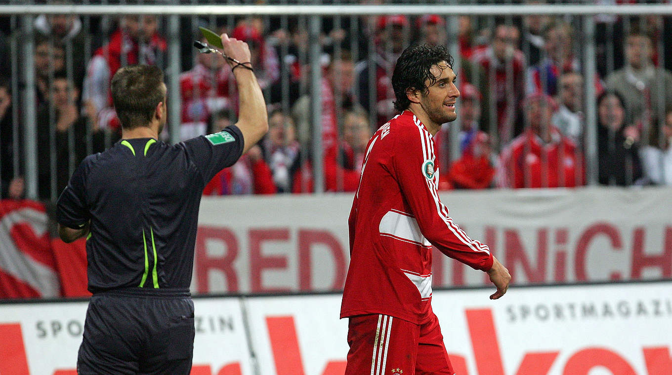Sent to the showers in the 84th minute: Bayern’s Luca Toni © 2008 Getty Images