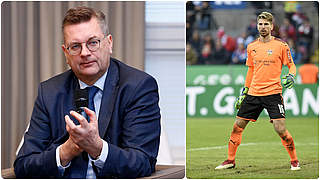 DFB-Präsident Reinhard Grindel (l.). 