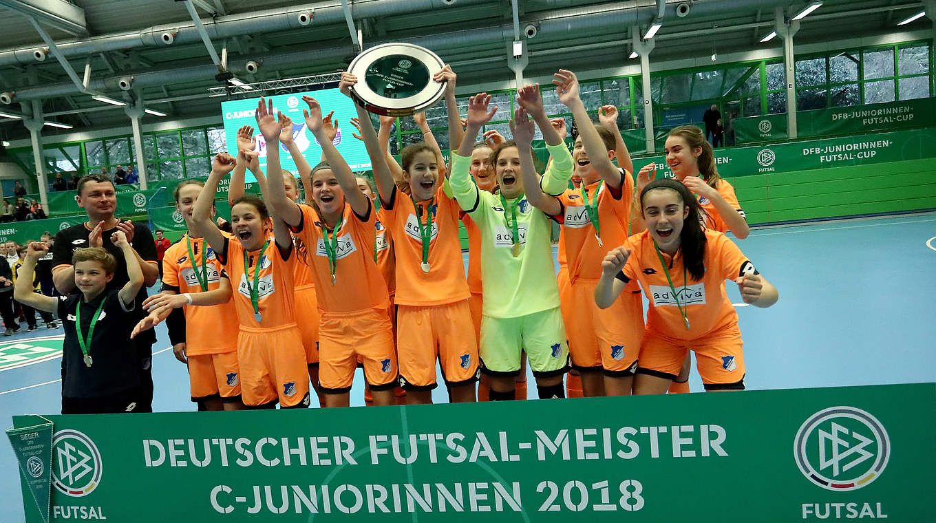 Siegerinnen des DFB-Futsal-Cups für C-Juniorinnen: 1899 Hoffenheim © 2018 Getty Images