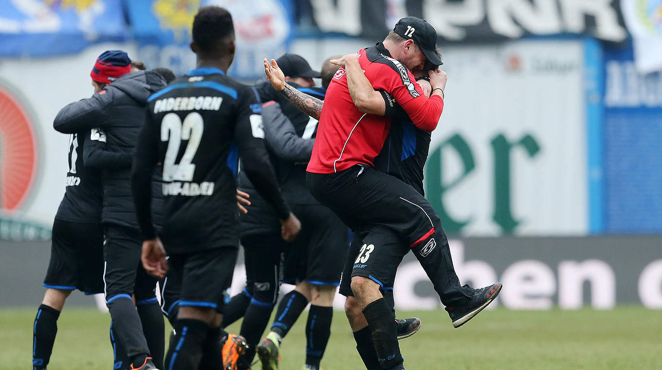 Comeback in Rostock: Paderborn gewinnt 3:2 nach einem 0:2-Rückstand © 2018 Getty Images