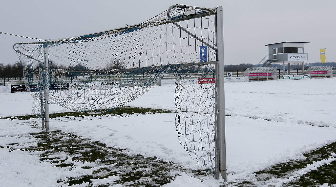 Der Winter ist zurück: Kein Spielbetrieb hier in Sand und Hoffenheim möglich © Jan Kuppert