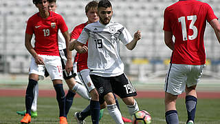 2:2 gegen Norwegen: Erkan Eyibil (M.) startet mit der deutschen U 17 mit einem Remis in die EM-Qualifikation © 2018 Getty Images