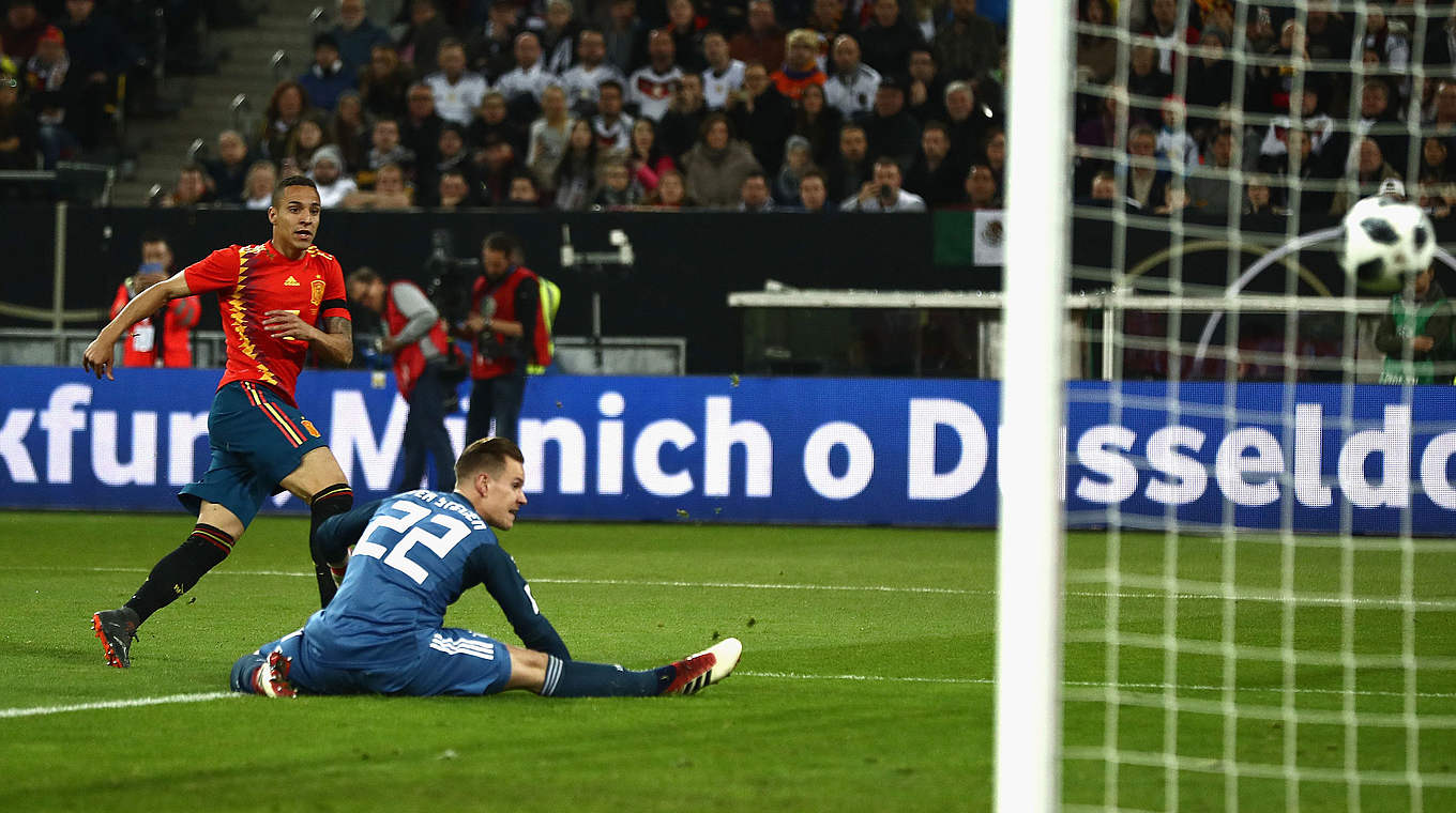 Ter Stegen could do nothing to prevent Rodrigo opening the scoring after six minutes © 2018 Getty Images