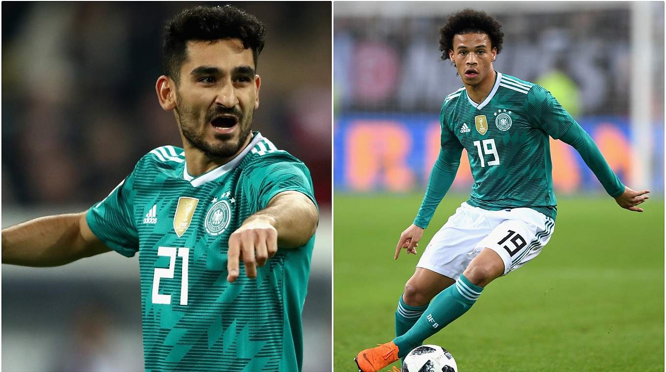 National coach Löw: Gündogan (left) and Sané will start against Brazil © Getty Images/Collage DFB