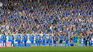 Auch im Endspurt des Aufstiegsrennens eine Einheit: 1. FC Magdeburg und seine Fans © 2017 Getty Images