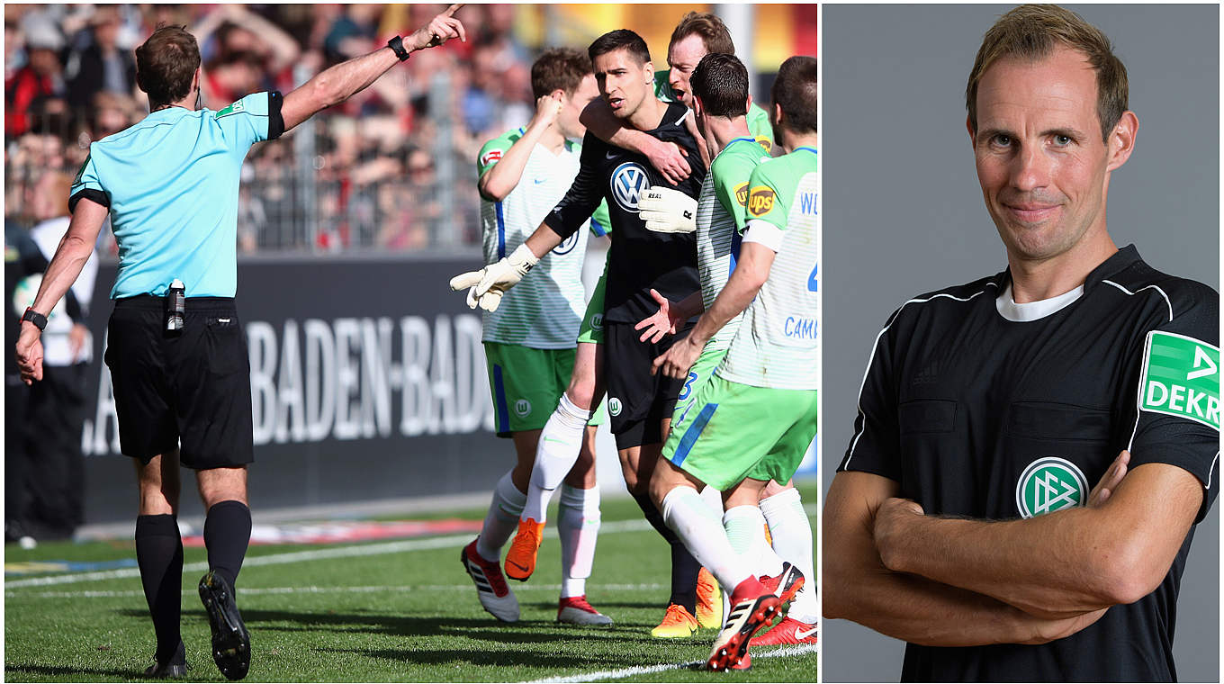 Klare Haltung zu Entscheidungen am 29. Bundesliga-Spieltag: Petersen, Stegemann (r.) © Getty Images/Collage DFB