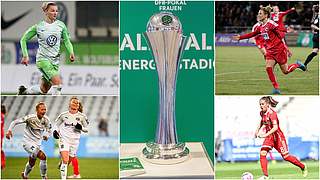 Vier Teams, ein Ziel: Das Halbfinale im DFB-Pokal steht an © Jan Kuppert/imago/Collage DFB