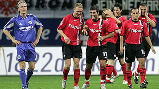 Last time they met: Frankfurt run riot beating Schalke 6-0 © 2005 Getty Images