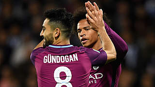 A first Premier League title for Sané and Gündogan. © 2017 Getty Images