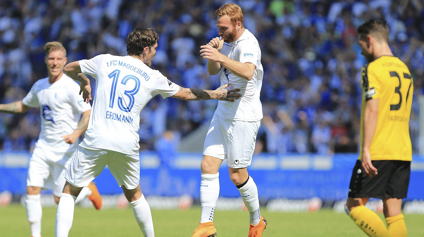 Folgt Paderborn in die 2. Liga: der 1. FC Magdeburg © imago/foto2press