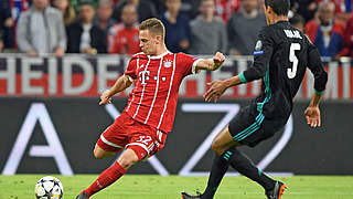 Joshua Kimmich opens the scoring against Real on Wednesday night. © AFP/Getty Images
