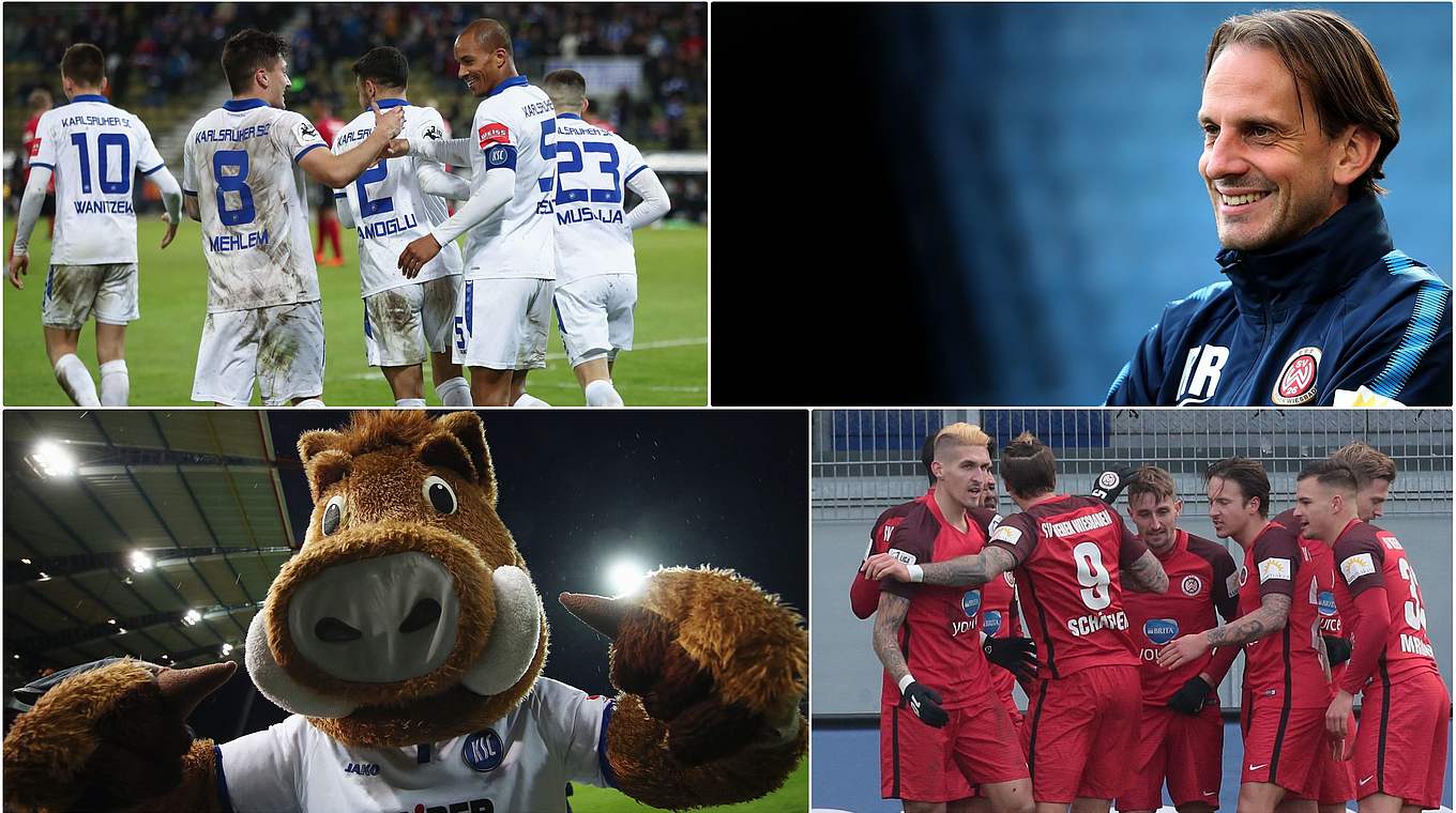 Saisonendspurt um Platz drei: Karlsruher SC und Wehen Wiesbaden © Getty Images/Collage DFB