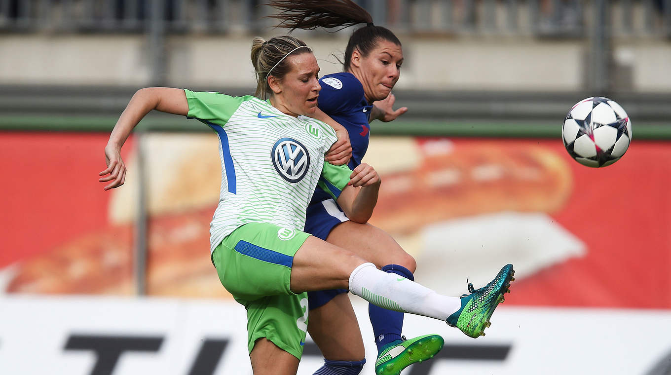 Germany international Lena Goeßling was consistently strong in the tackle. © 2018 Getty Images