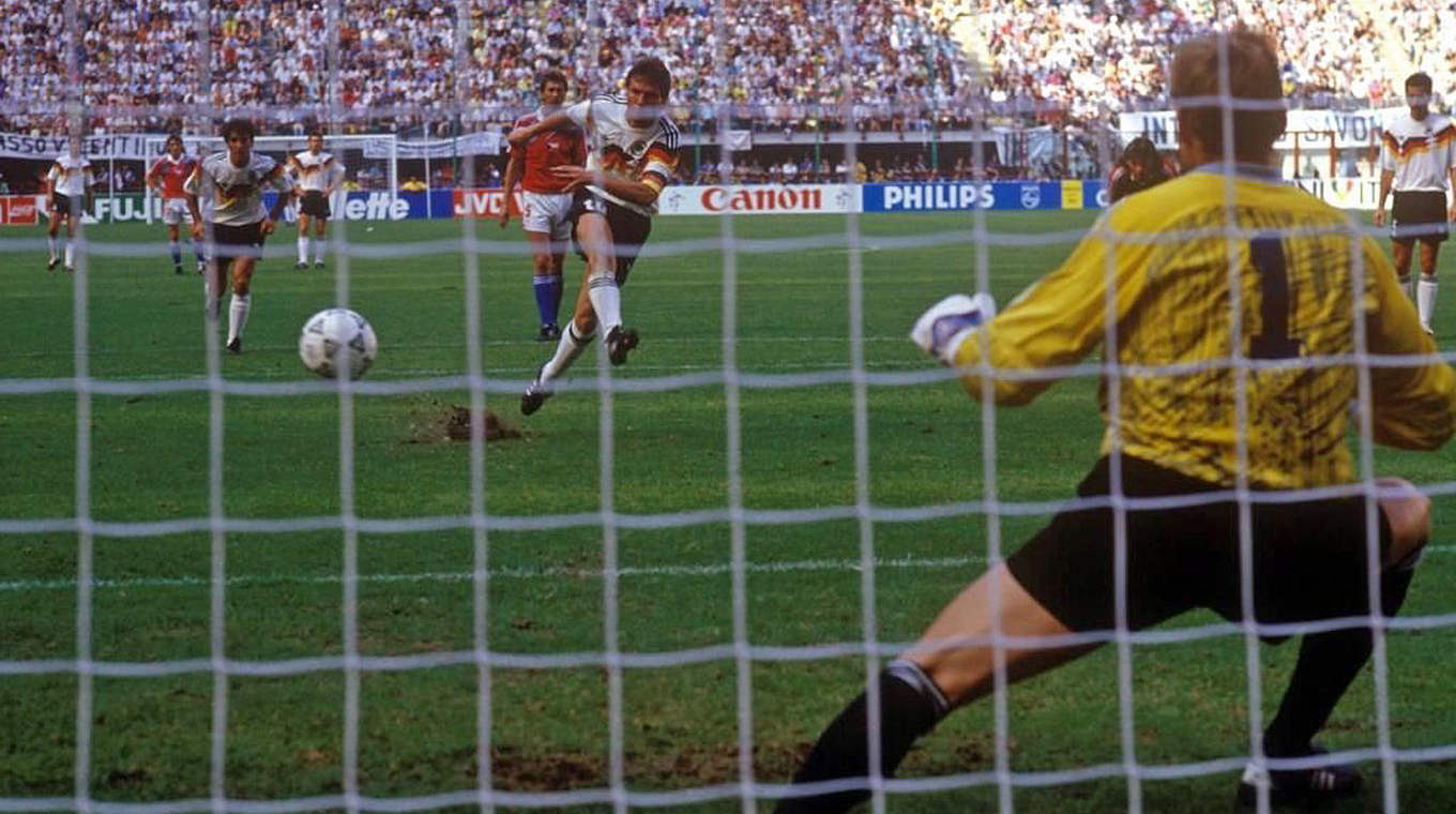 Lotthar Matthaus' penalty fired West Germany into the semi-finals © imago