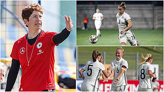 Mit 22 Spielerinnen ins Vier-Nationen-Turnier: DFB-Trainerin Meinert (l.) © Getty Images/Collage DFB