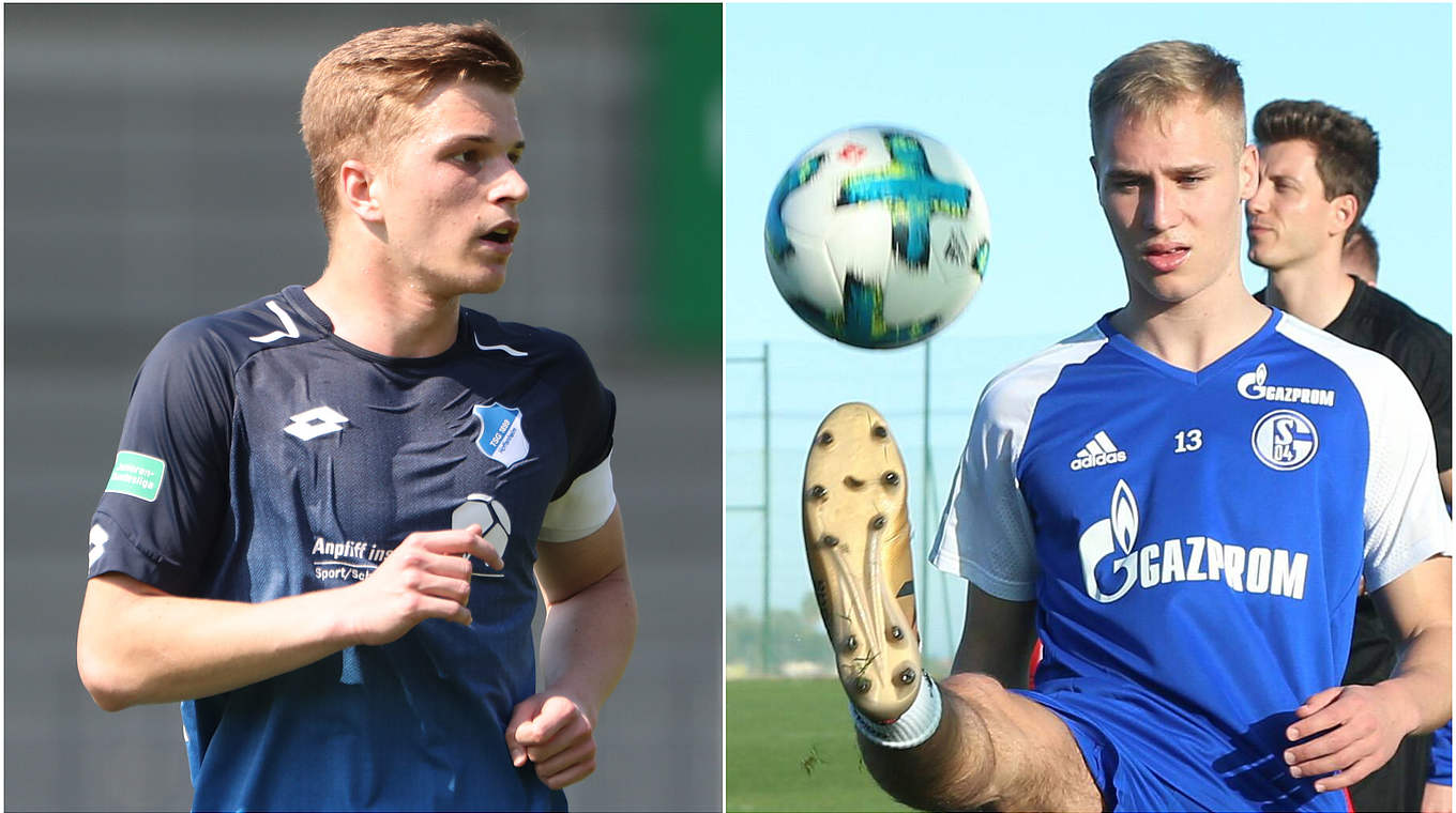 Toptorjäger ihrer Teams: Hoffenheims David Otto und Schalkes Florian Krüger (r.) © Getty Images/imago/Collage DFB