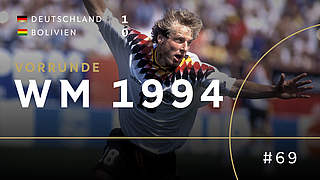 Zum Auftakt der WM 1994 gewinnt Deutschland mit 1:0 gegen Bolivien © imago/DFB