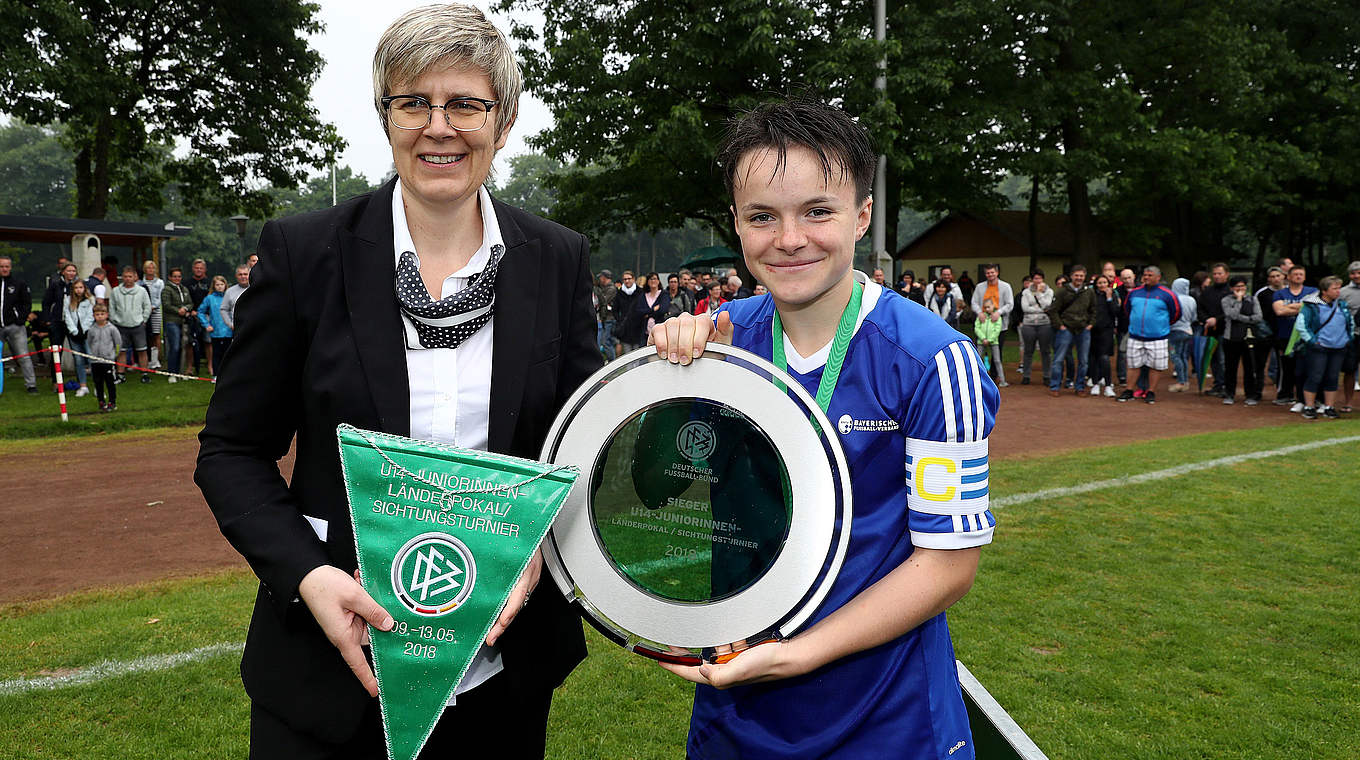 In Duisburg vor Ort: Karen Rotter aus dem Ausschuss für Frauen- und Mädchenfußball © 2018 Getty Images