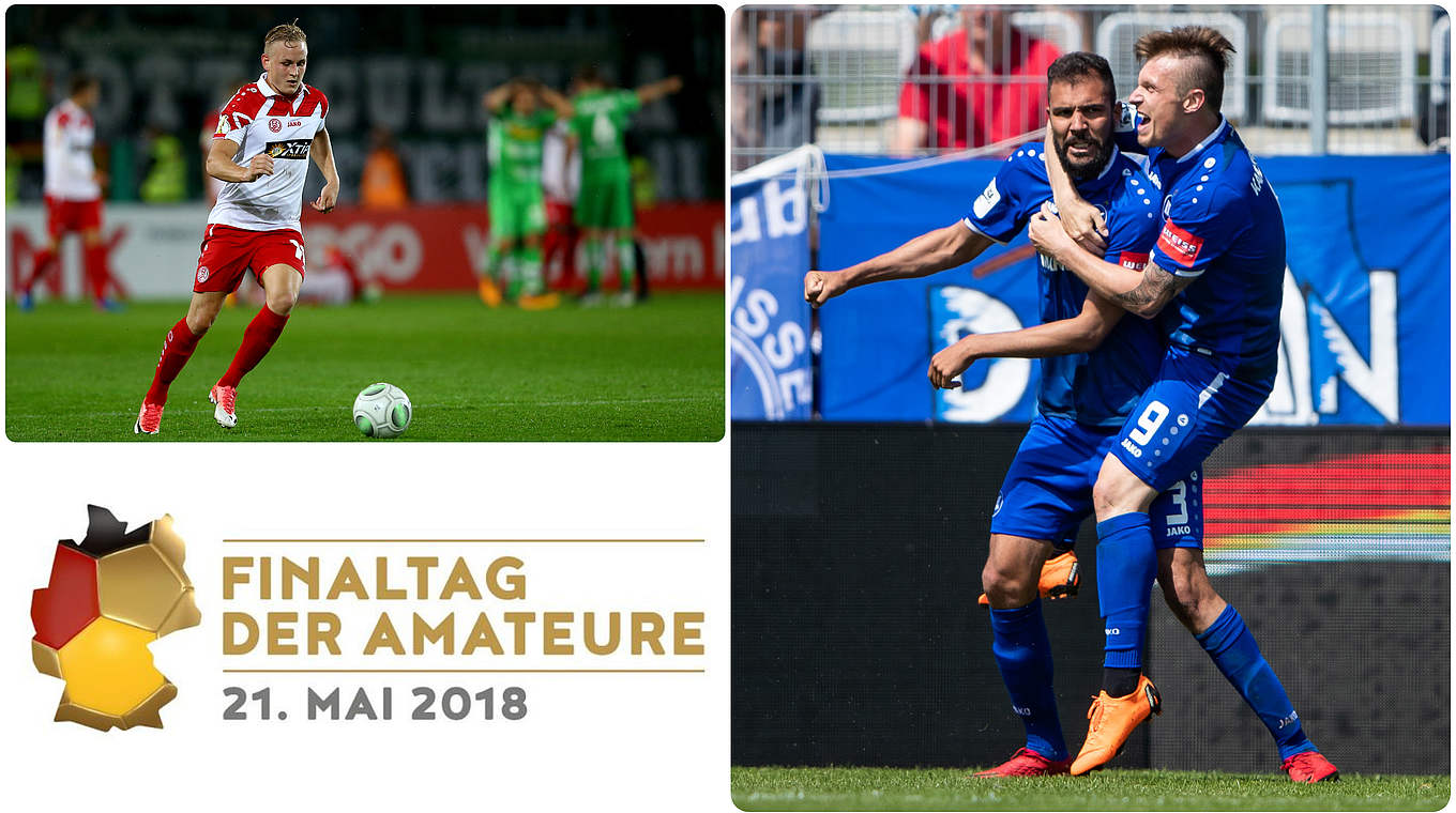 Prominente Teilnehmer: die früheren DFB-Pokalsieger KSC und Rot-Weiss Essen © Getty Images/Collage DFB
