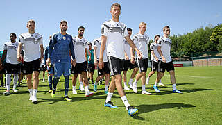 Zwischen Spaß und Anspannung: die deutsche Mannschaft im WM-Trainingslager © 2018 Bongarts/Getty Images