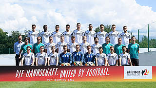Die Mannschaft line up behind the slogan for the 2024 bid © GES-Sportfoto