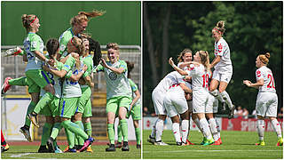 Feiern die erste Finalteilnahme: der VfL Wolfsburg (l.) und der 1. FC Köln © Getty Images/Collage DFB